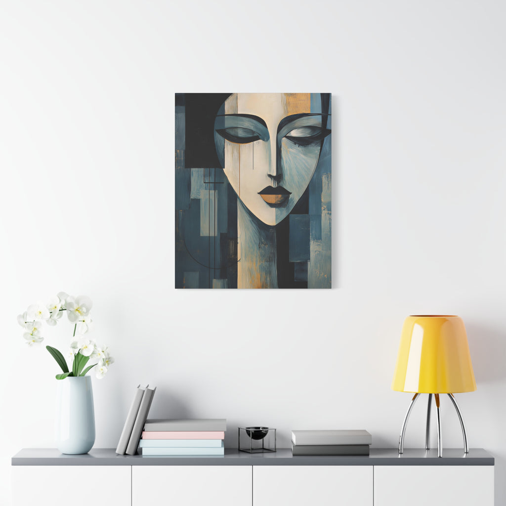 The Quiet Between — Modern Cubist Woman Fine Art Print