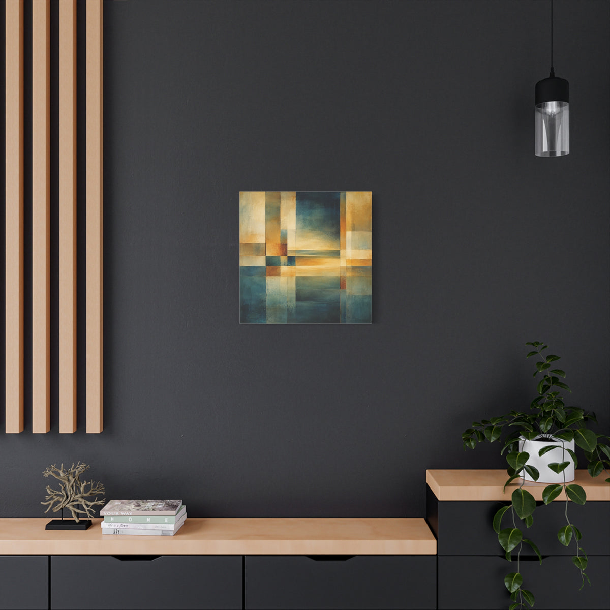Between Water and Light — Geometric Horizon Abstract Fine Art Print