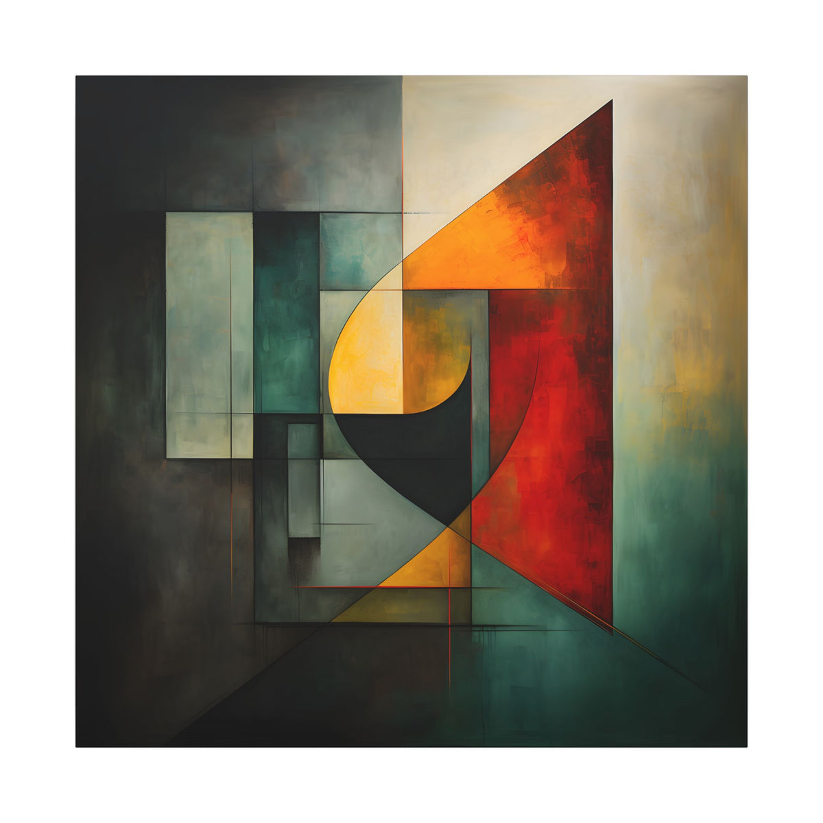 Ember Geometry – Modern Abstract Geometric Canvas Print
