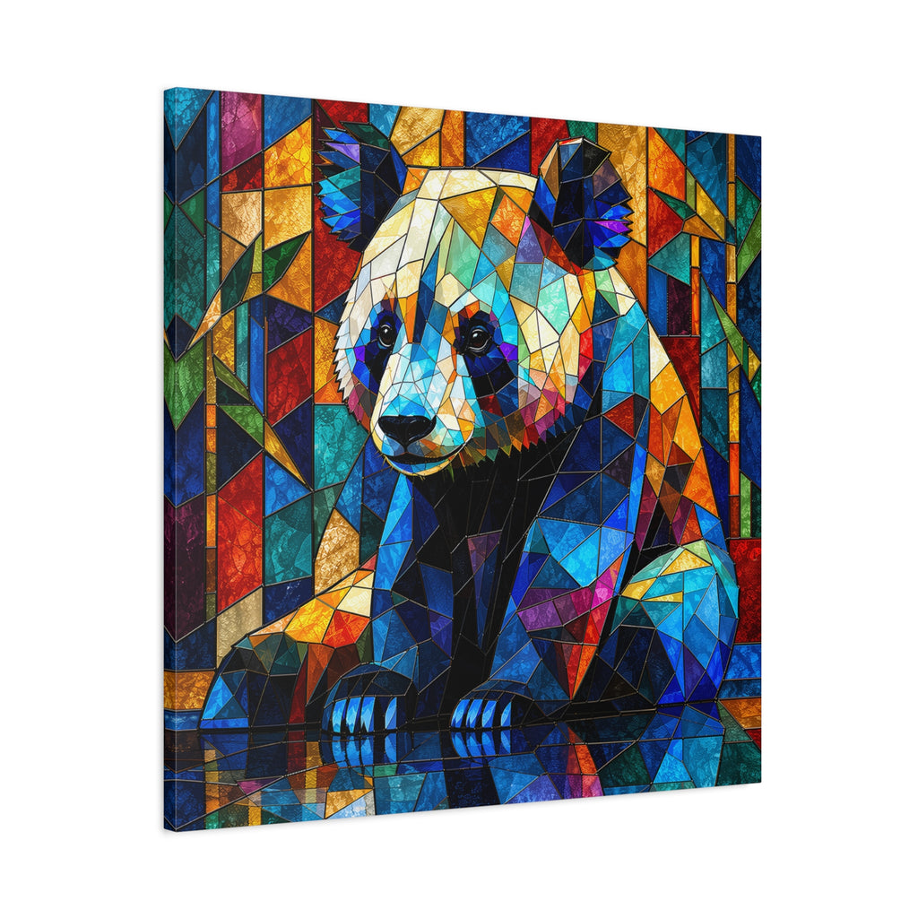 Prismatic Panda — Stained Glass Geometric Animal Wall Art