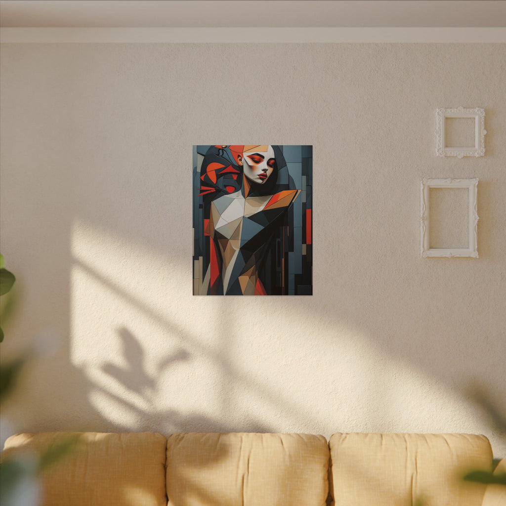 Composed in Structure – Geometric Female Portrait Canvas Print