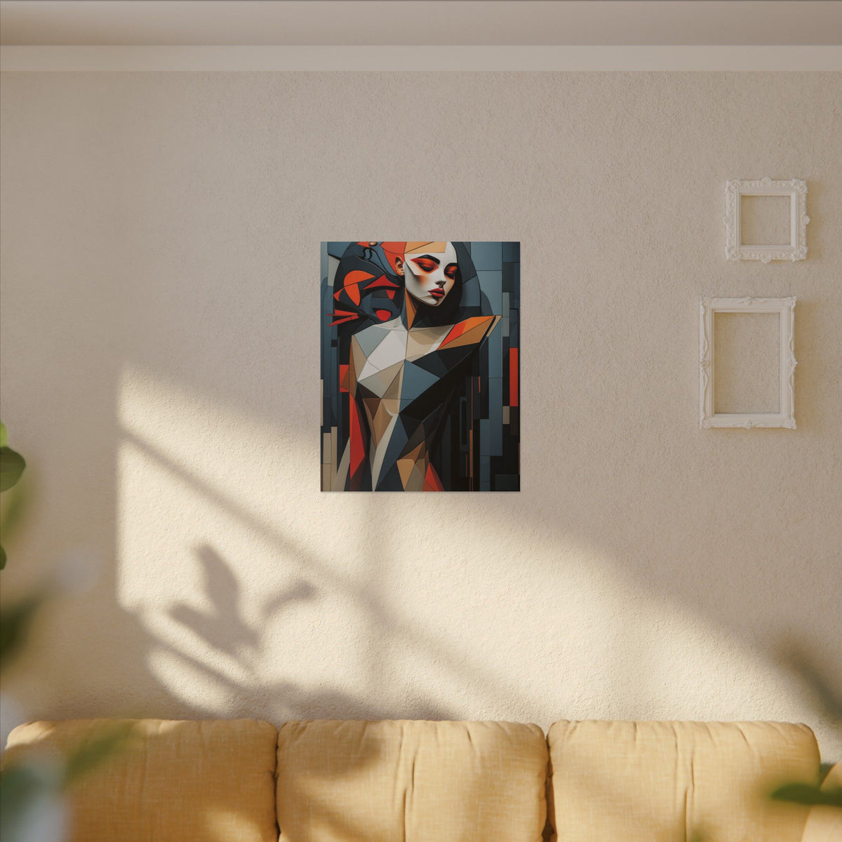 Composed in Structure – Geometric Female Portrait Canvas Print