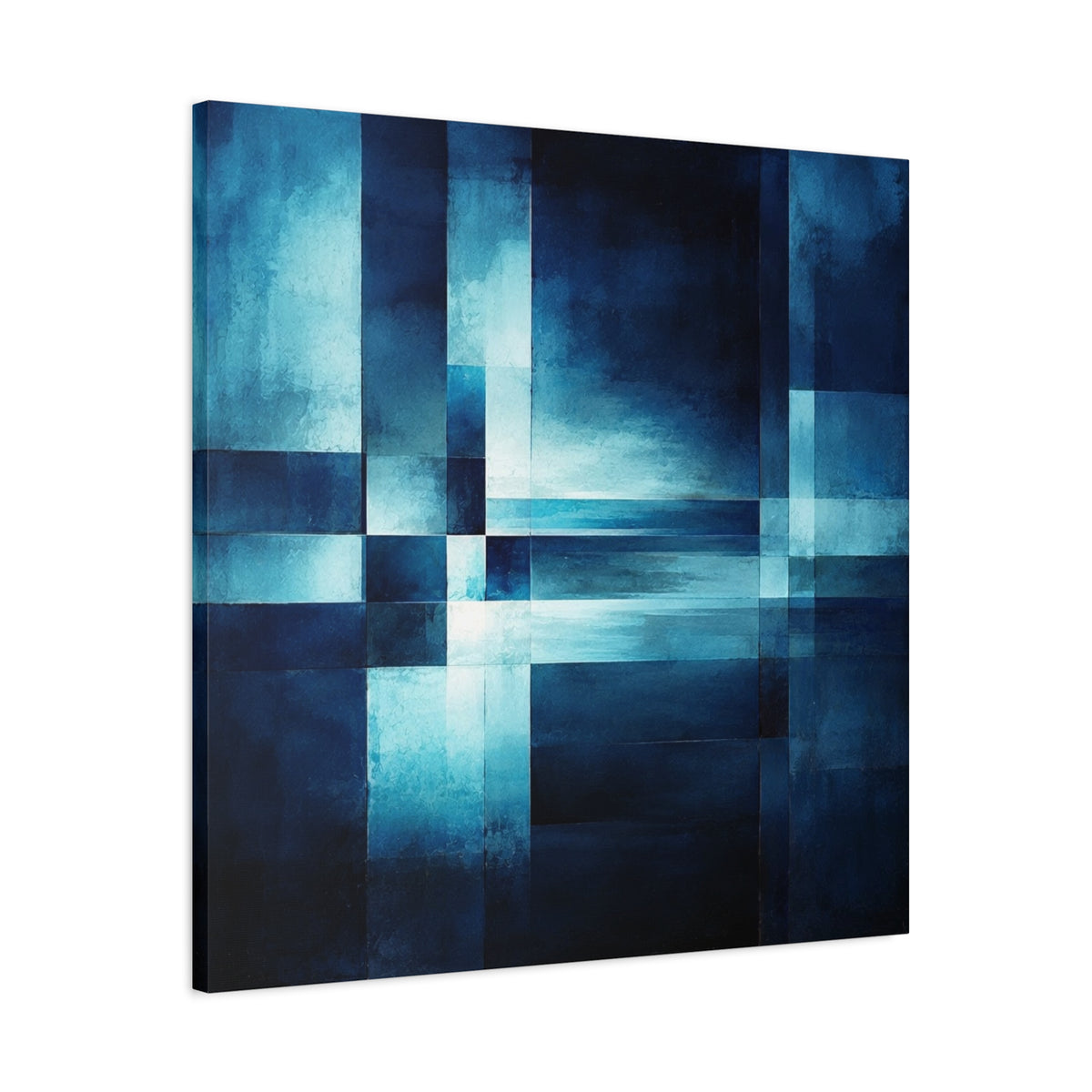 Blue Interval — Geometric Nocturne Abstract Fine Art Print