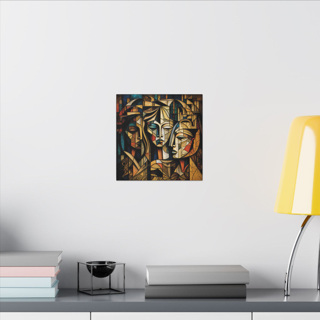 The Three Within – Cubist Triple Portrait Canvas Print