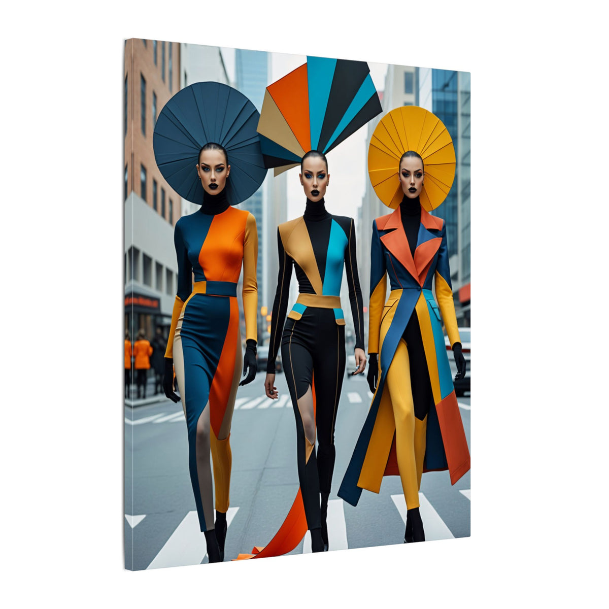 Future Ceremony – Avant-Garde Fashion Trio Canvas Print