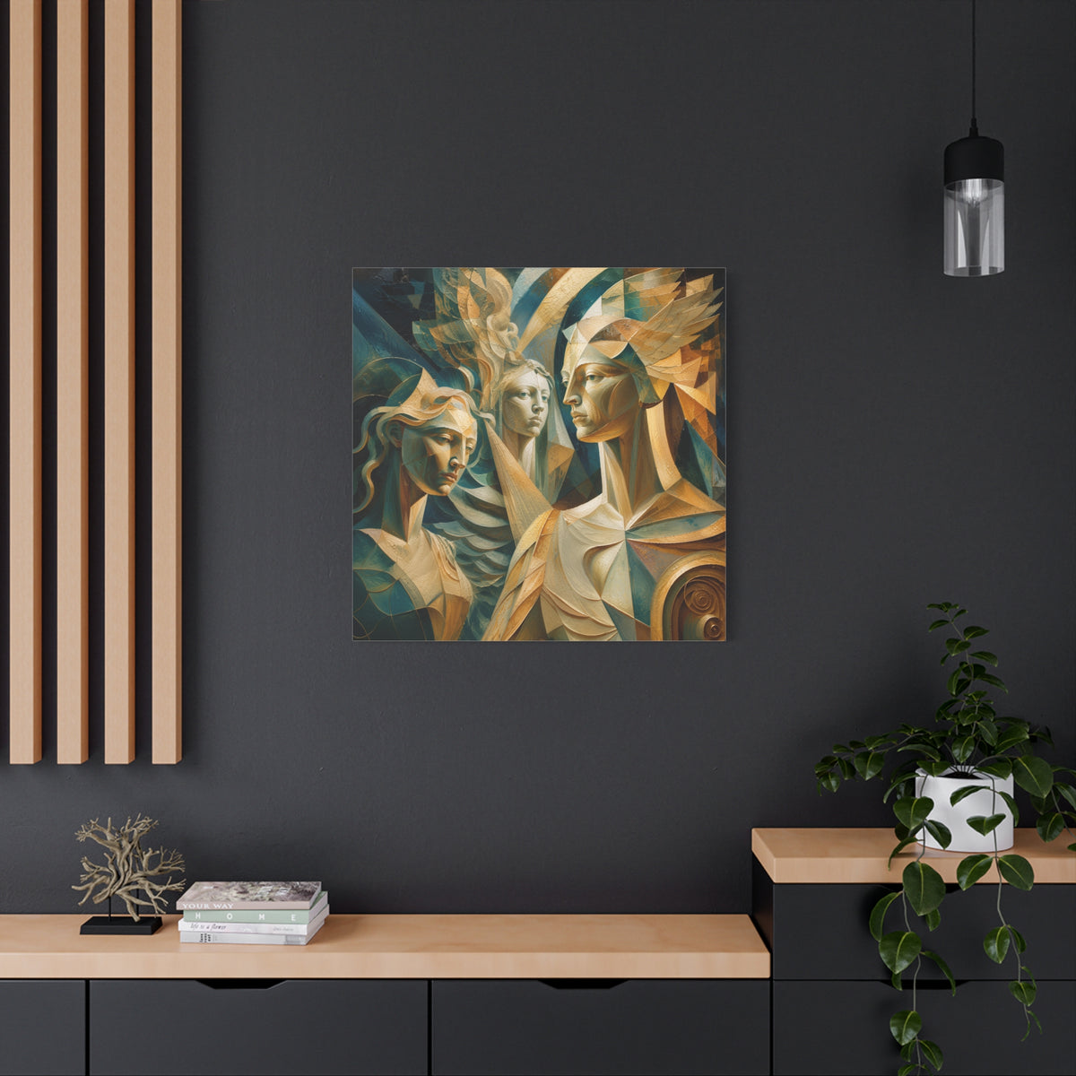 Chorus of Grace — Celestial Cubist Portrait Fine Art Print