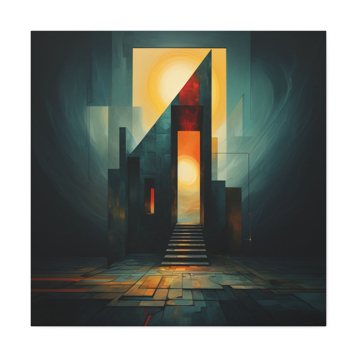 Ascend Into Light — Futuristic Architectural Abstract Wall Art