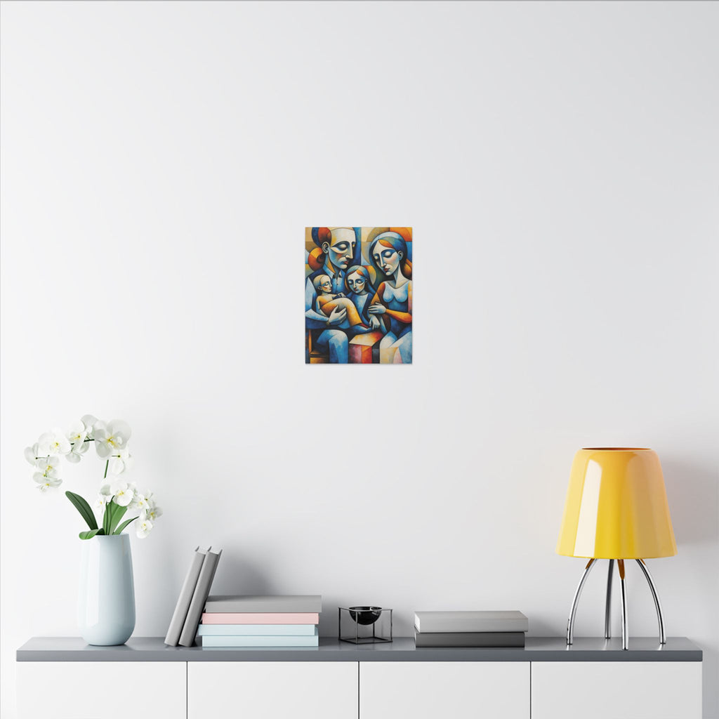 Held Together – Modern Geometric Family Portrait Canvas Print