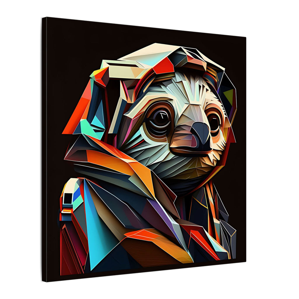 Master of Eventually – Geometric Sloth Portrait Canvas Print