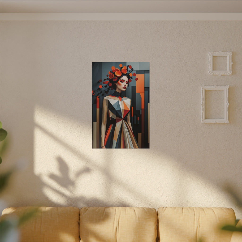 She Wore the Fire – Geometric Fashion Woman Canvas Print