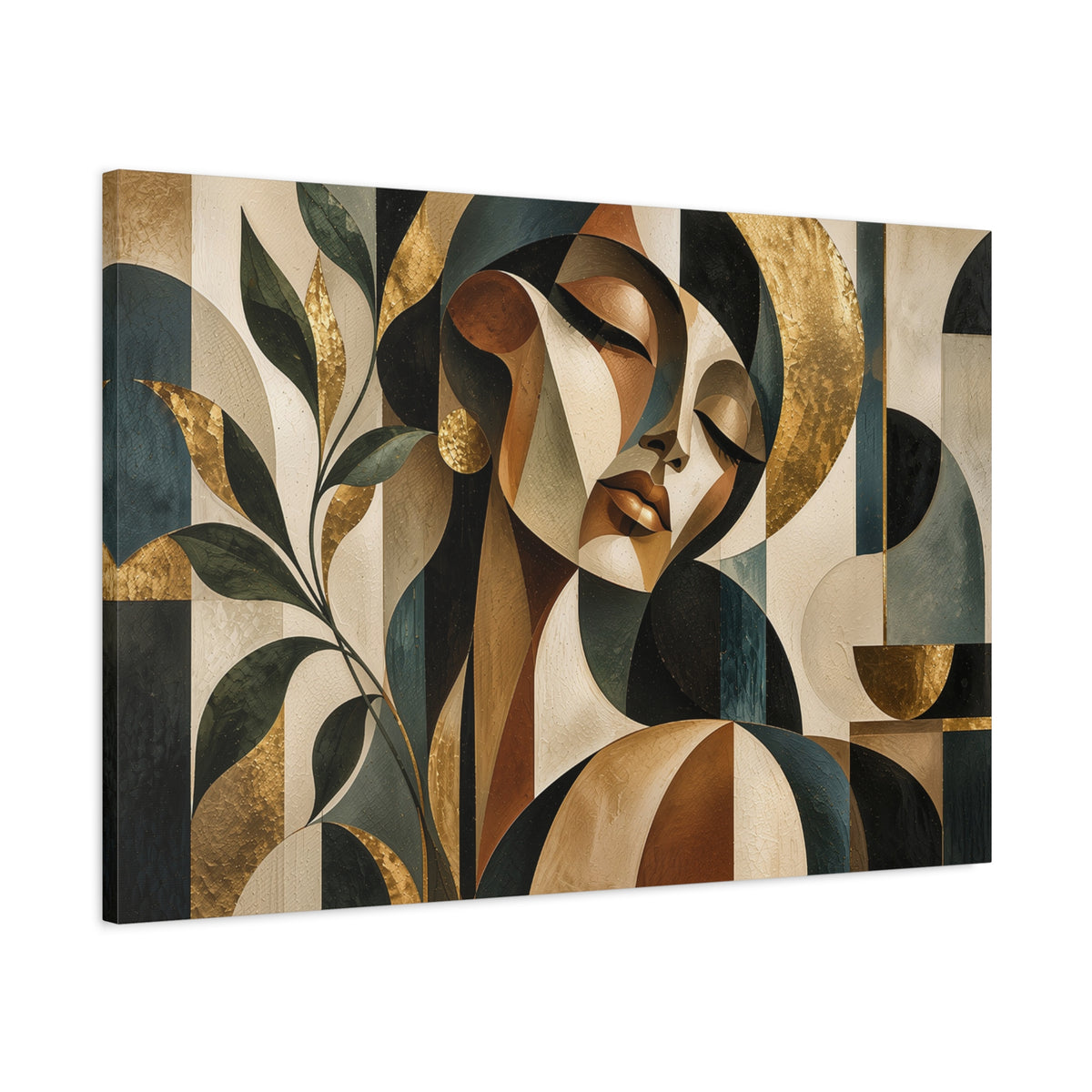 Quiet Opulence — Cubist Botanical Portrait Wall Art