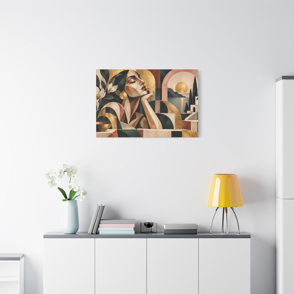 Mediterranean Reverie — Cubist Botanical Portrait Wall Art