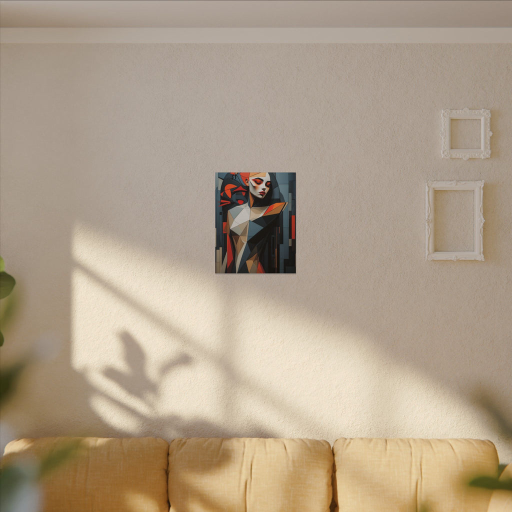 Composed in Structure – Geometric Female Portrait Canvas Print