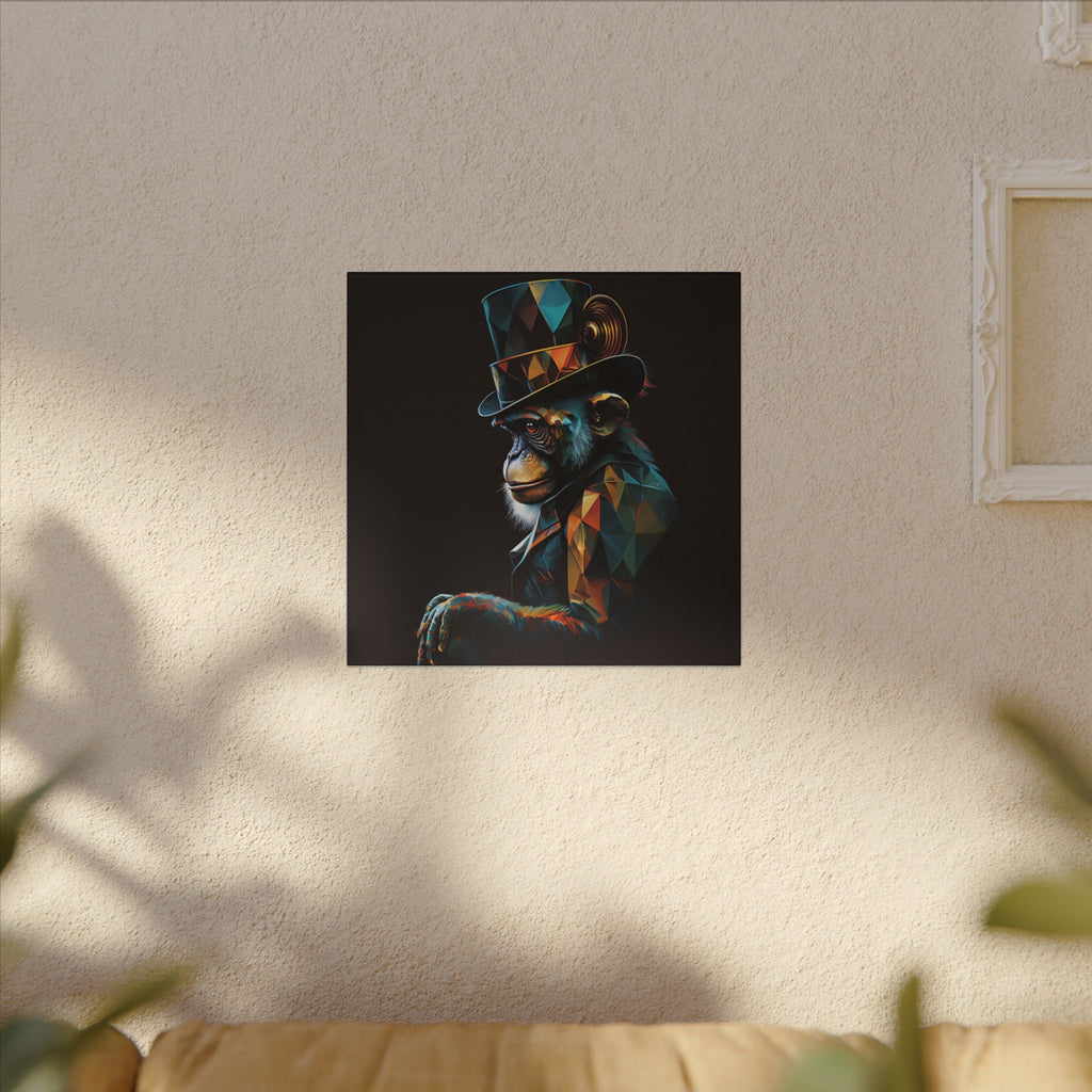 The Unusual Gentleman – Geometric Chimp Portrait Canvas Print