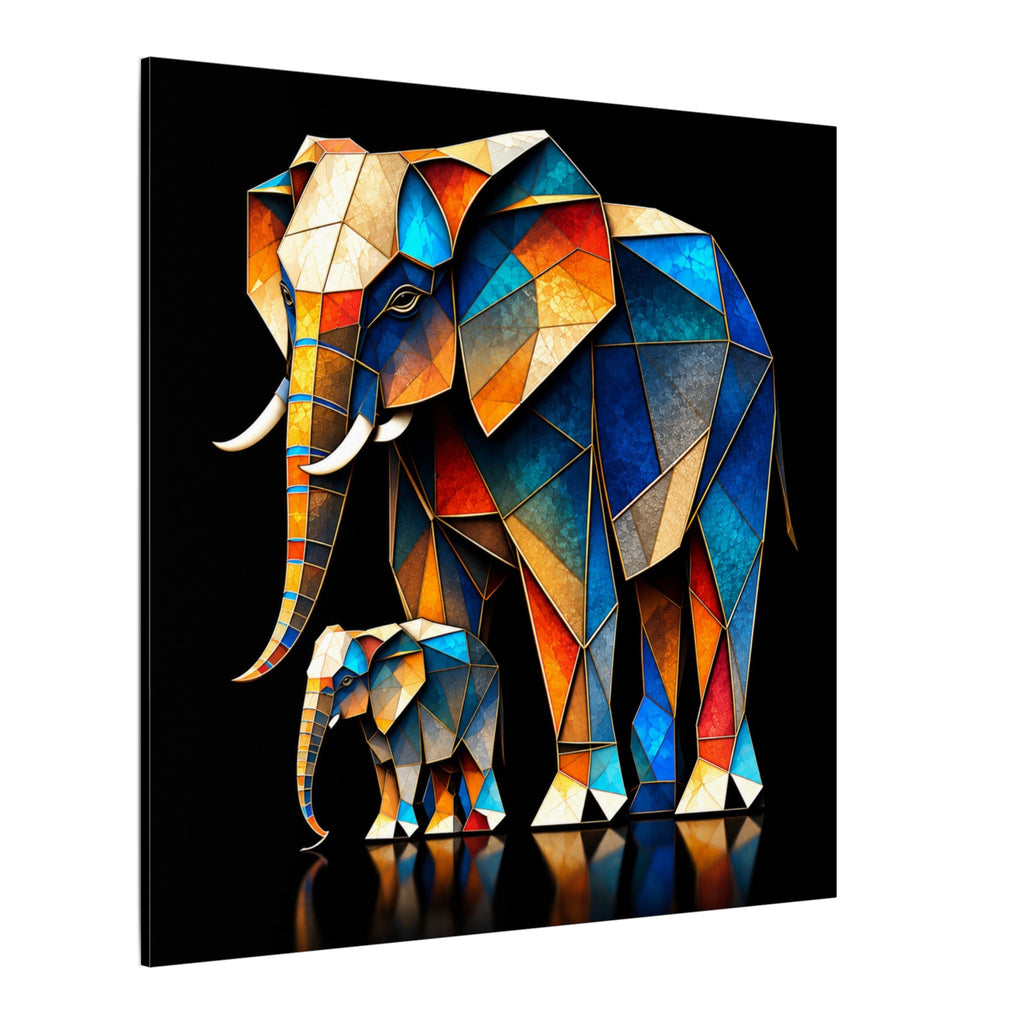 Inheritance of Strength – Geometric Elephant Family Canvas Print