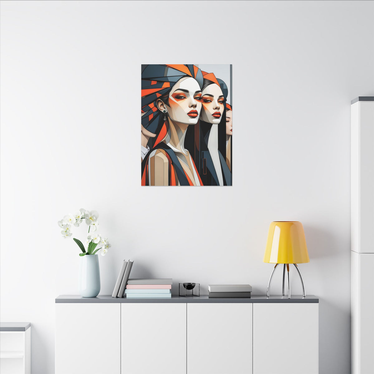 Second Impression – Geometric Fashion Portrait Canvas Print