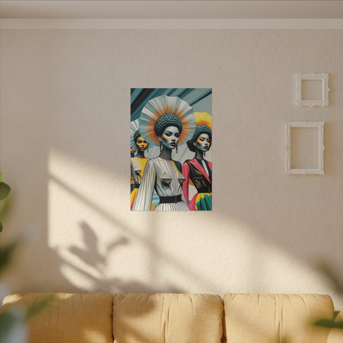 Crowned in Form – Futurist Fashion Portrait Canvas Print