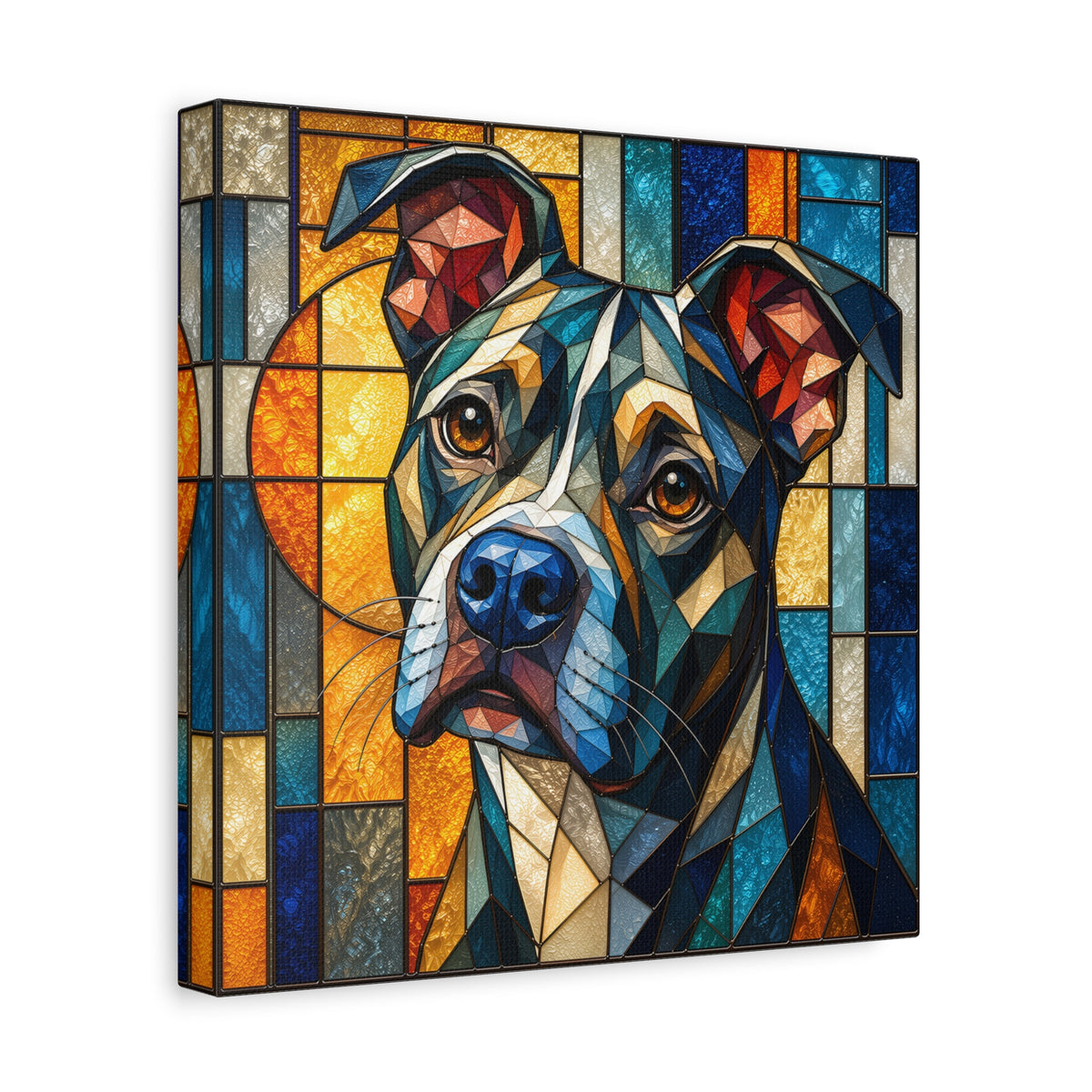 Heart of a Boxer — Stained Glass Dog Portrait Wall Art