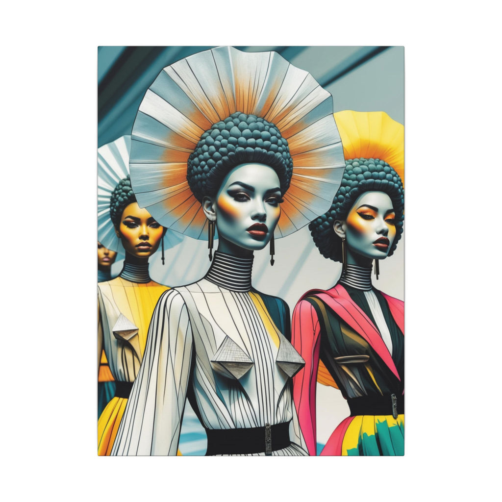 Crowned in Form – Futurist Fashion Portrait Canvas Print