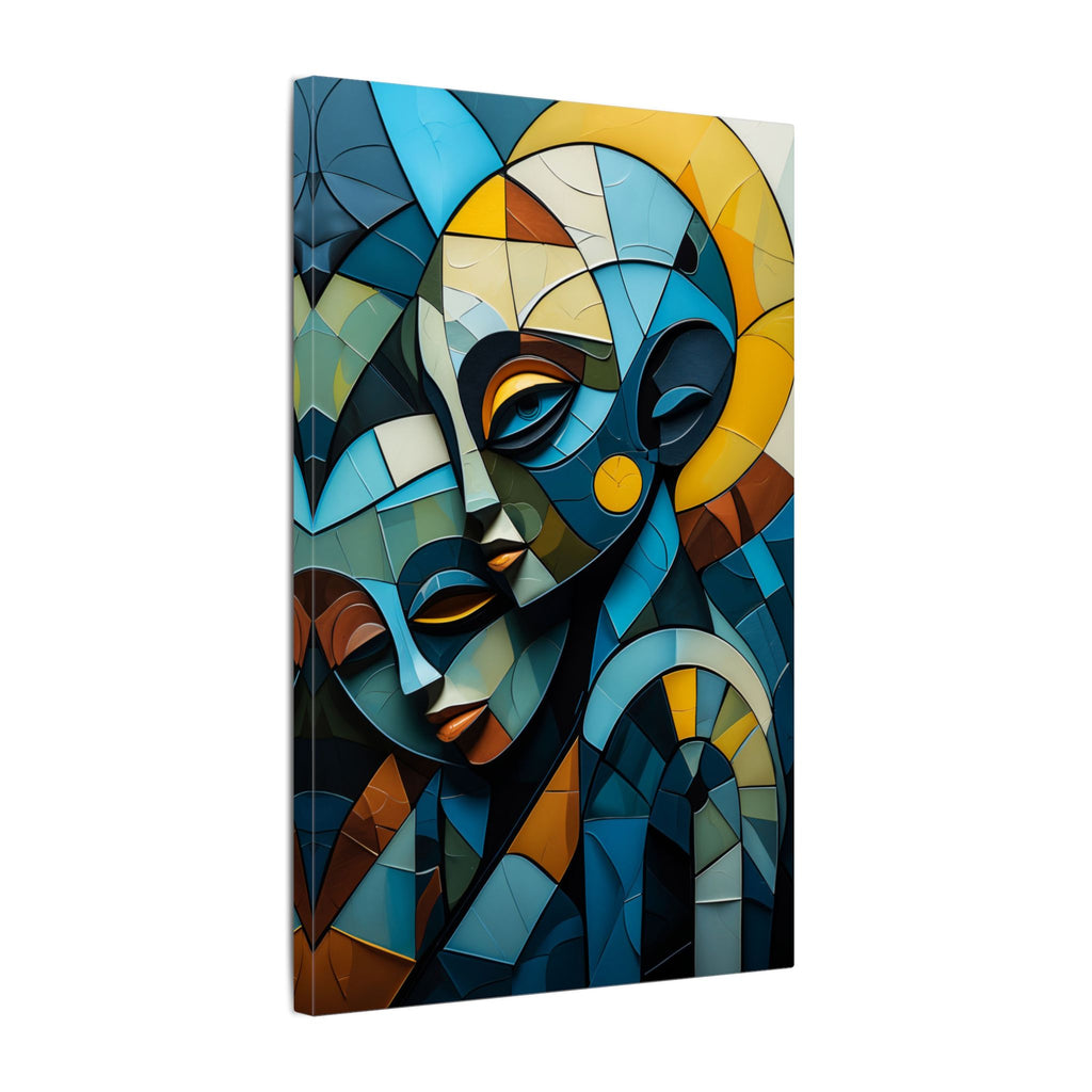 Shared Geometry – Abstract Dual Portrait Canvas Print