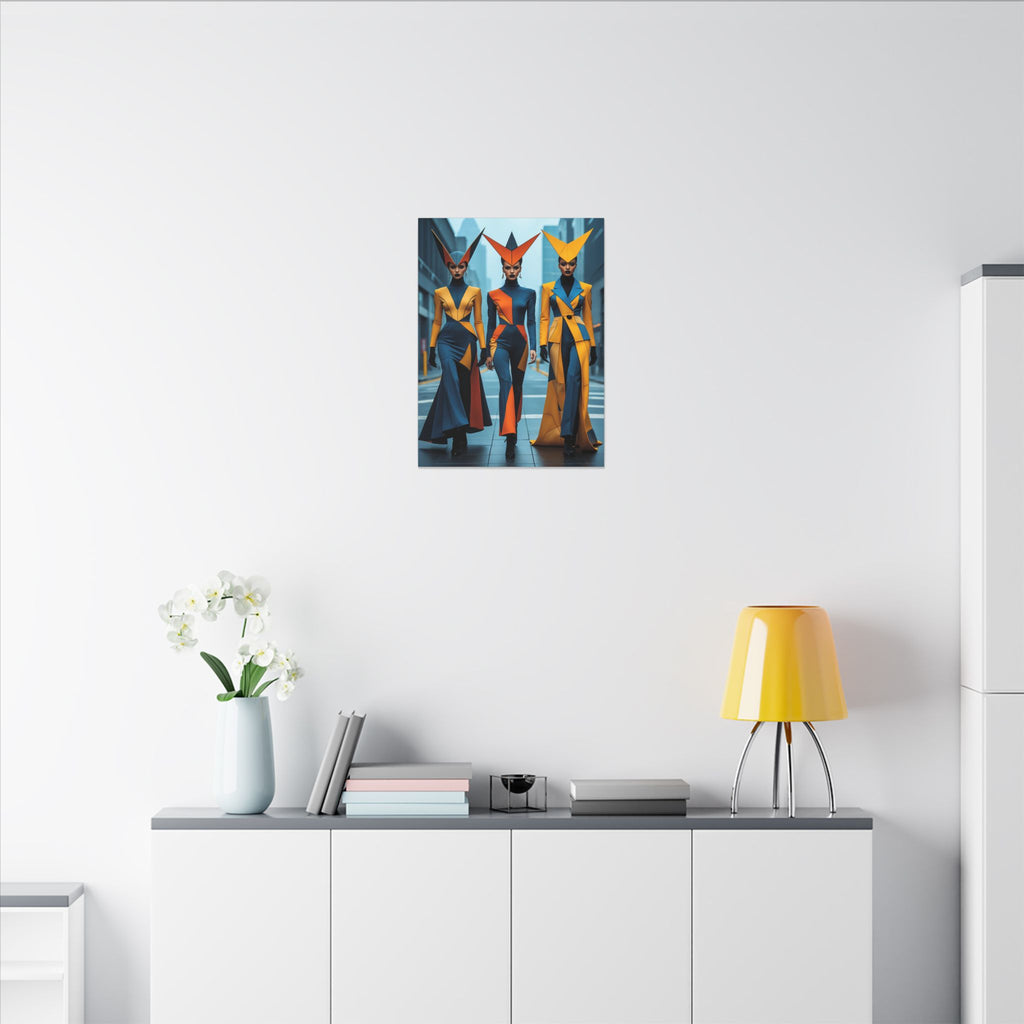 The Vanguard – Futurist Fashion Trio Canvas Print
