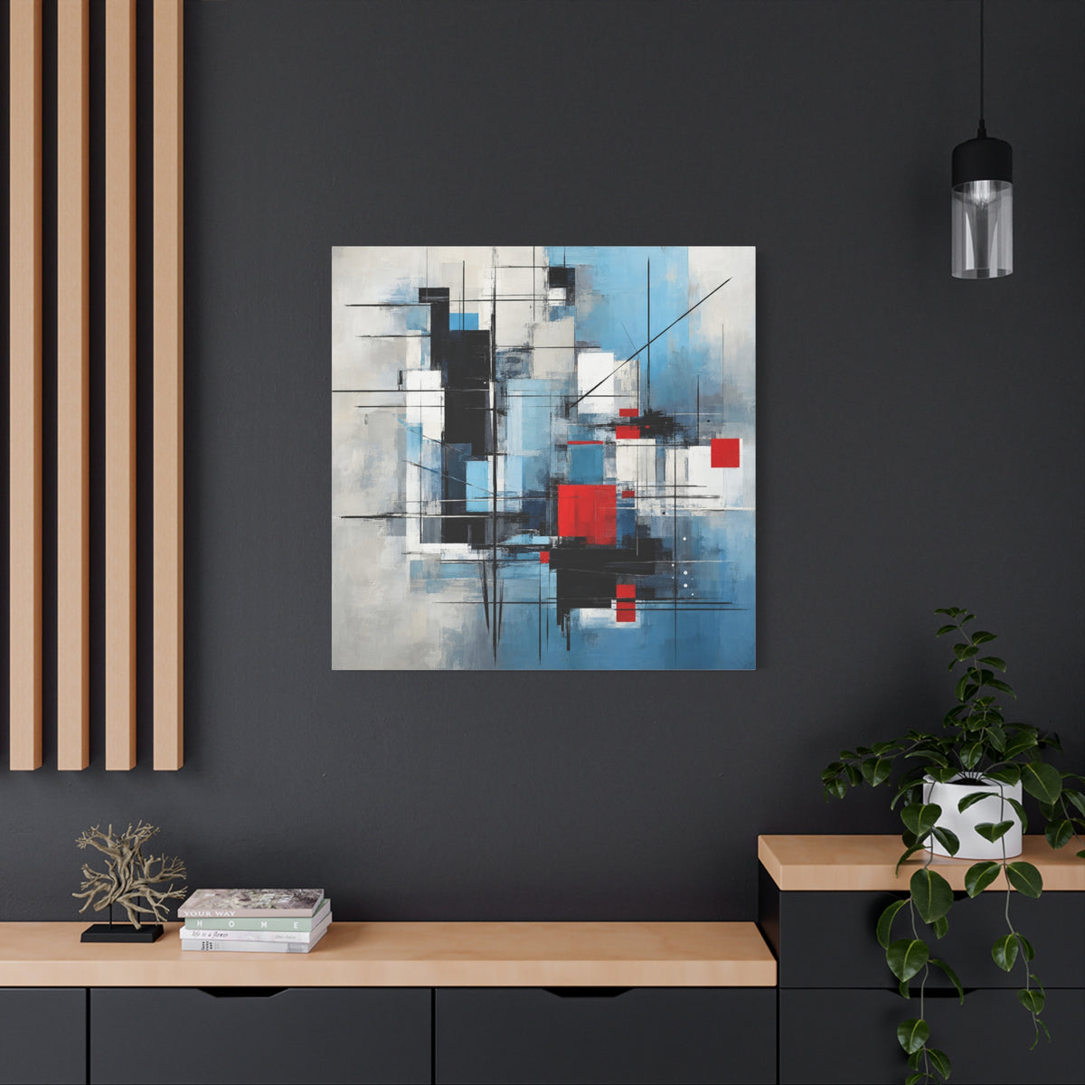 Signal Through Structure — Modern Geometric Abstract Fine Art Print
