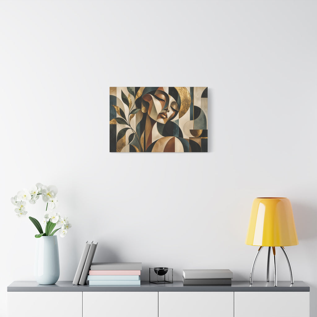 Quiet Opulence — Cubist Botanical Portrait Wall Art