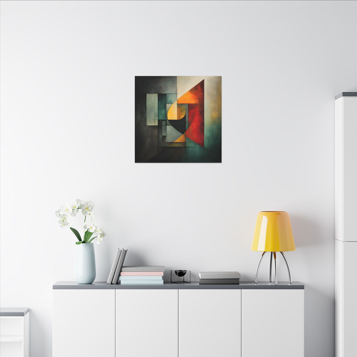 Ember Geometry – Modern Abstract Geometric Canvas Print
