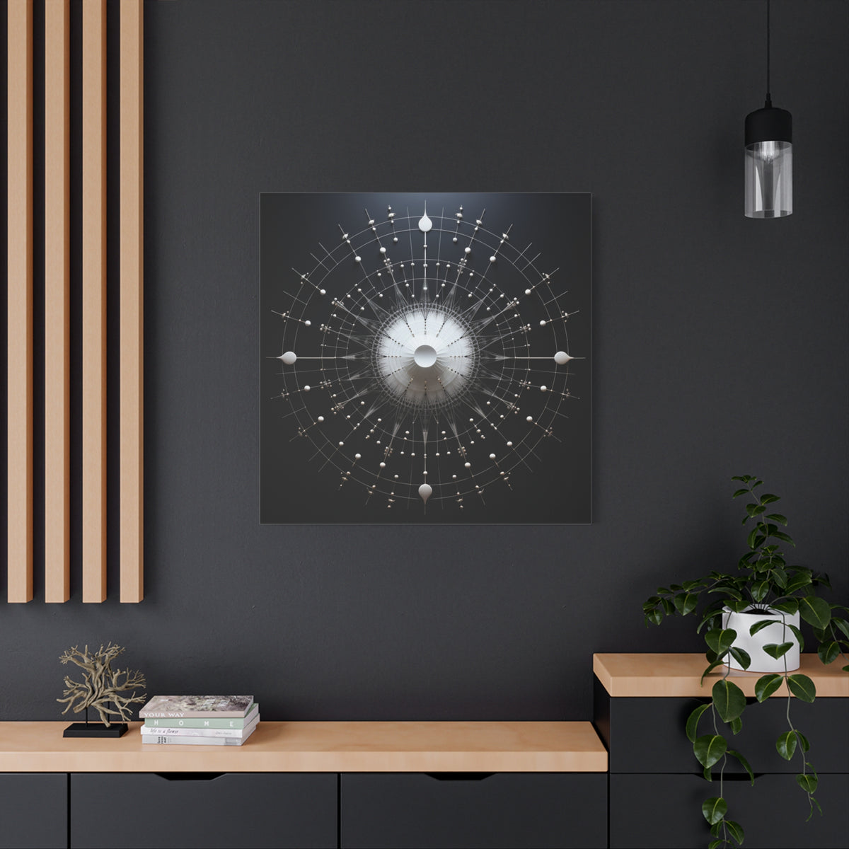 Celestial Measure — Monochrome Sacred Geometry Wall Art