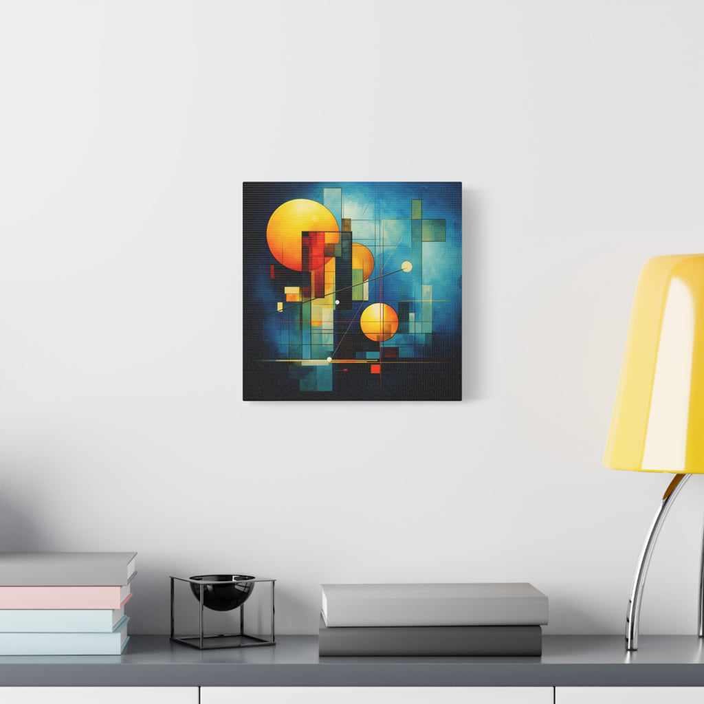 Solar Blueprint – Geometric Abstract Sun Canvas Print