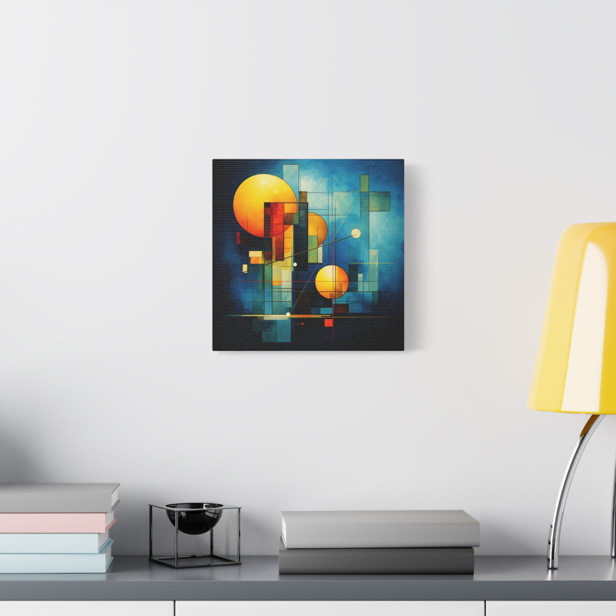 Solar Blueprint – Geometric Abstract Sun Canvas Print