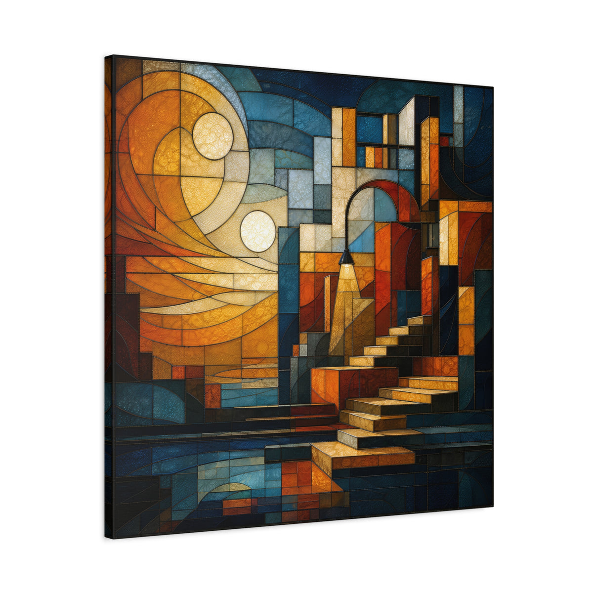 The Way Forward — Modern Architectural Stained Glass Abstract Wall Art