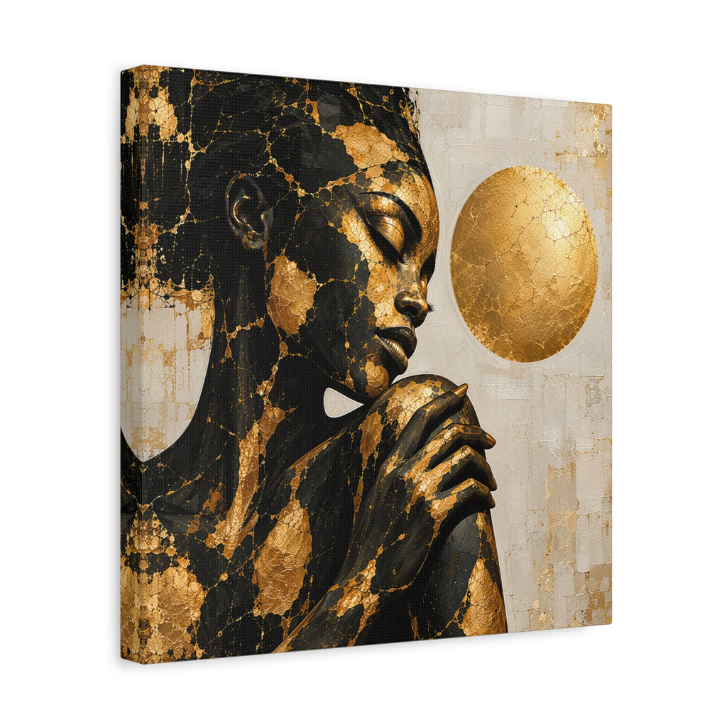 Held in Gold — Modern Black & Gold Woman Portrait