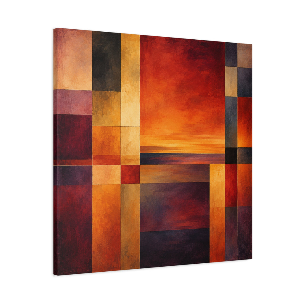 Afterglow Structure — Geometric Sunset Abstract Fine Art Print