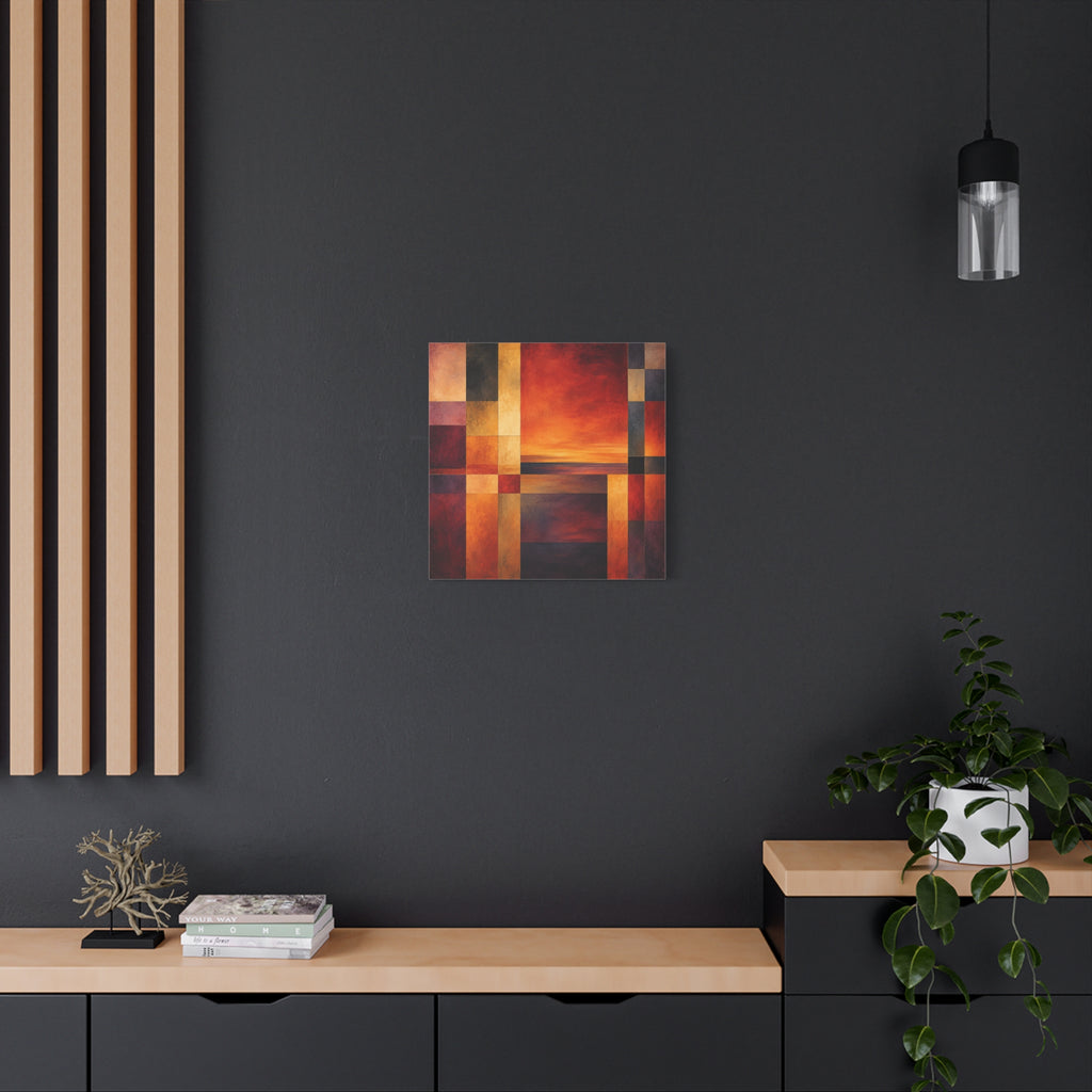 Afterglow Structure — Geometric Sunset Abstract Fine Art Print