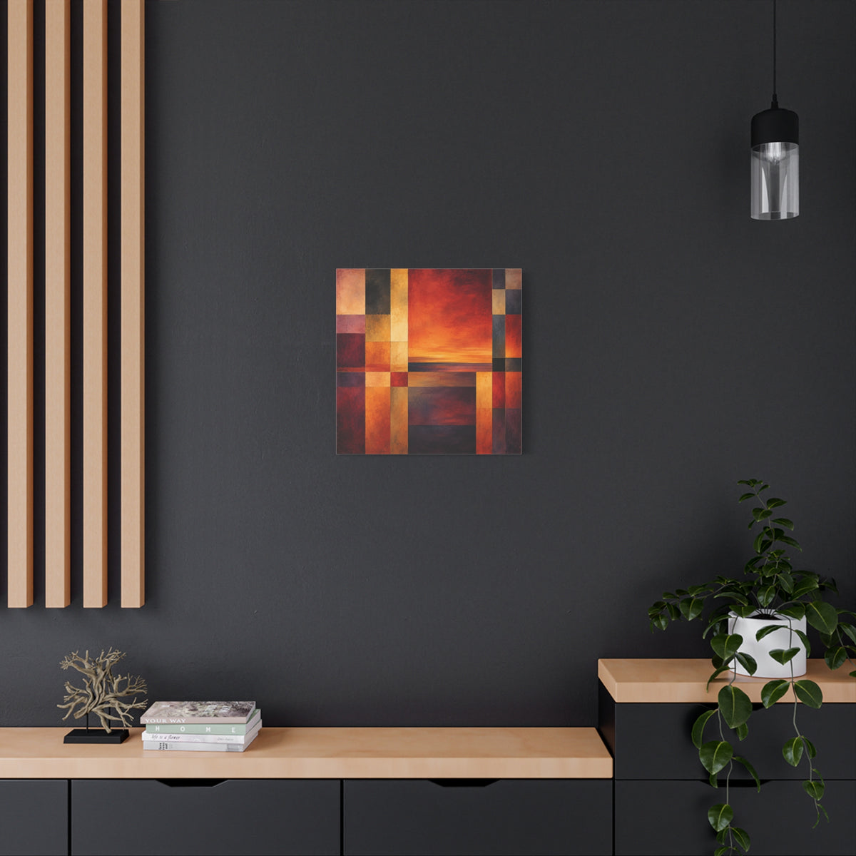 Afterglow Structure — Geometric Sunset Abstract Fine Art Print