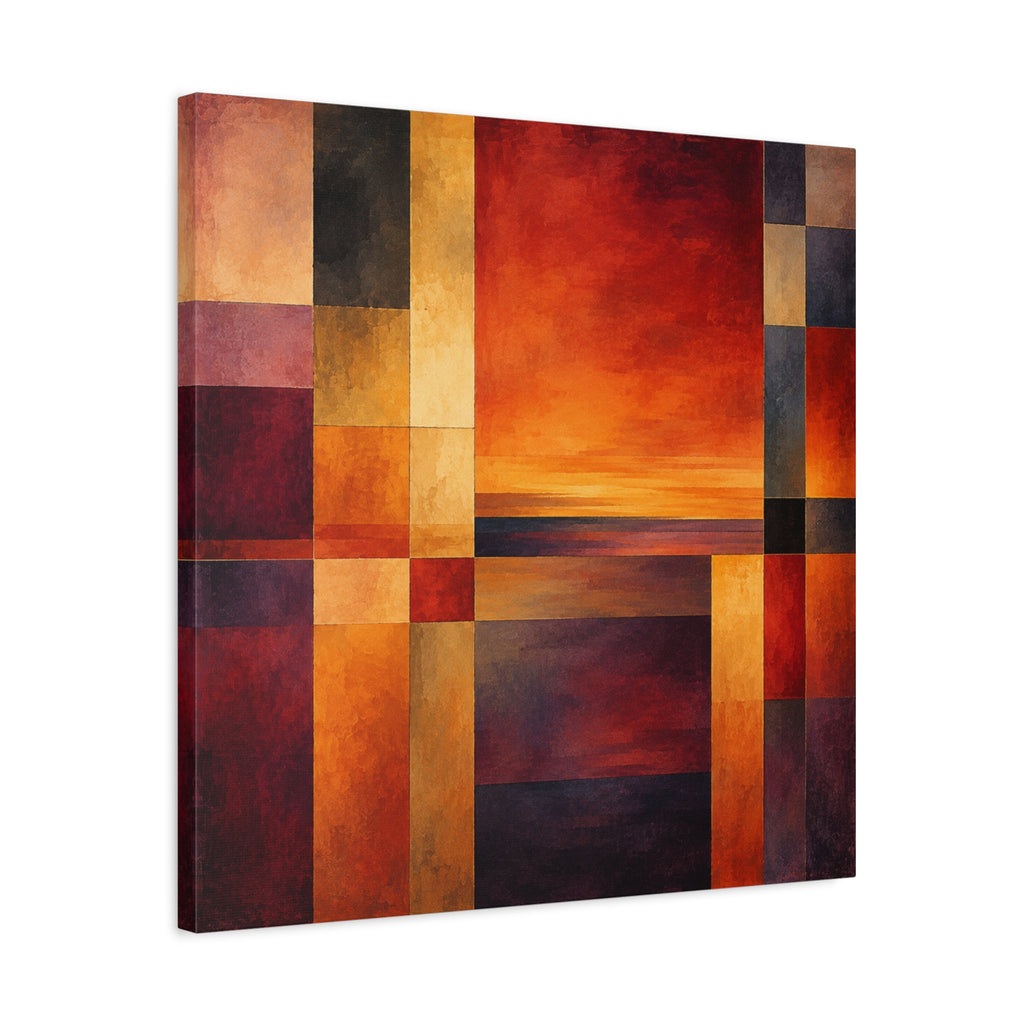 Afterglow Structure — Geometric Sunset Abstract Fine Art Print