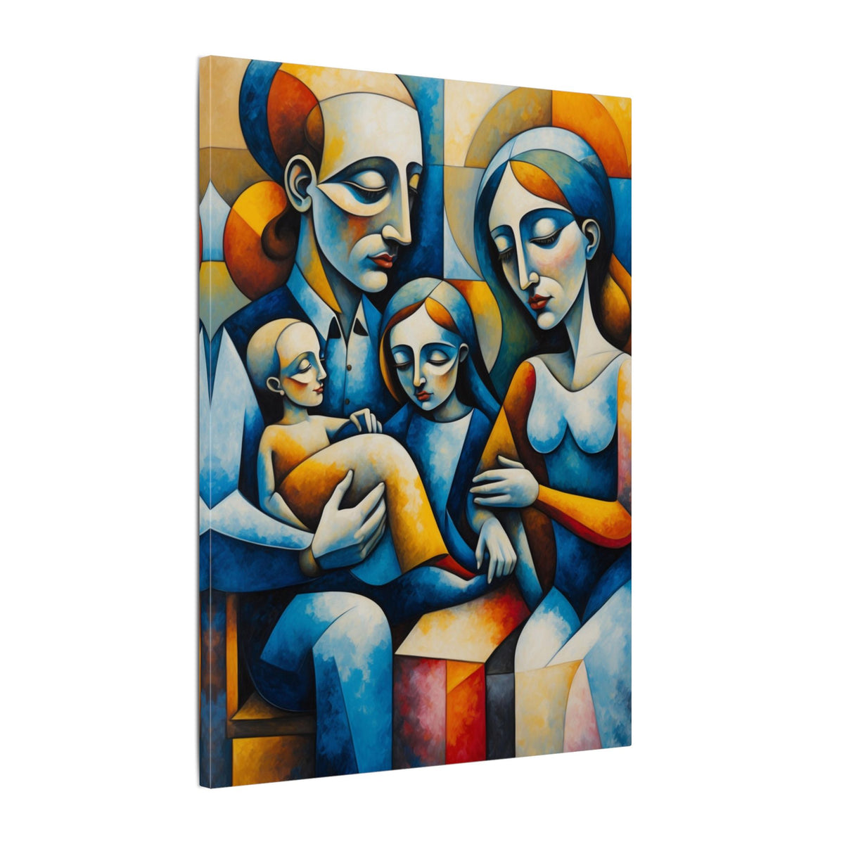 Held Together – Modern Geometric Family Portrait Canvas Print