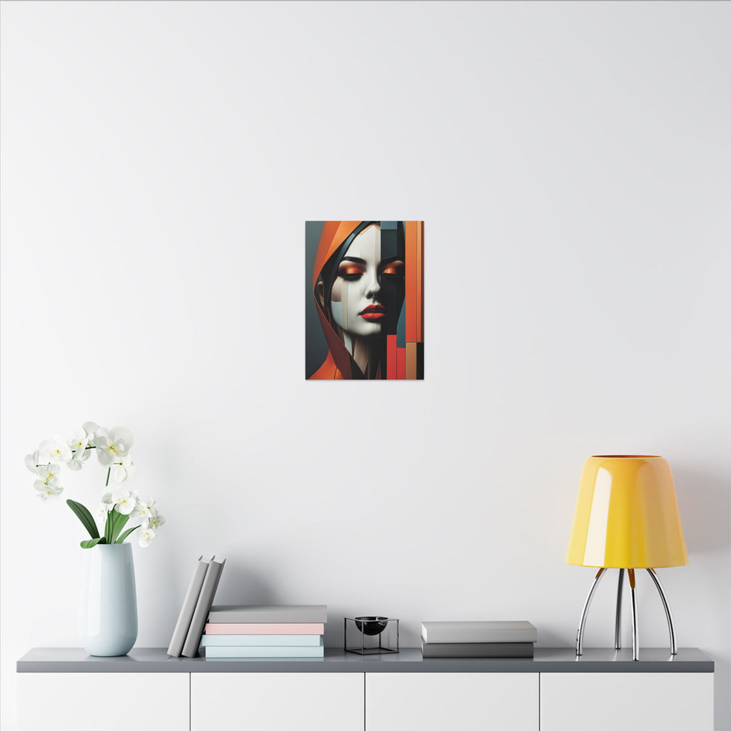 Becoming Art – Geometric Female Portrait Canvas Print