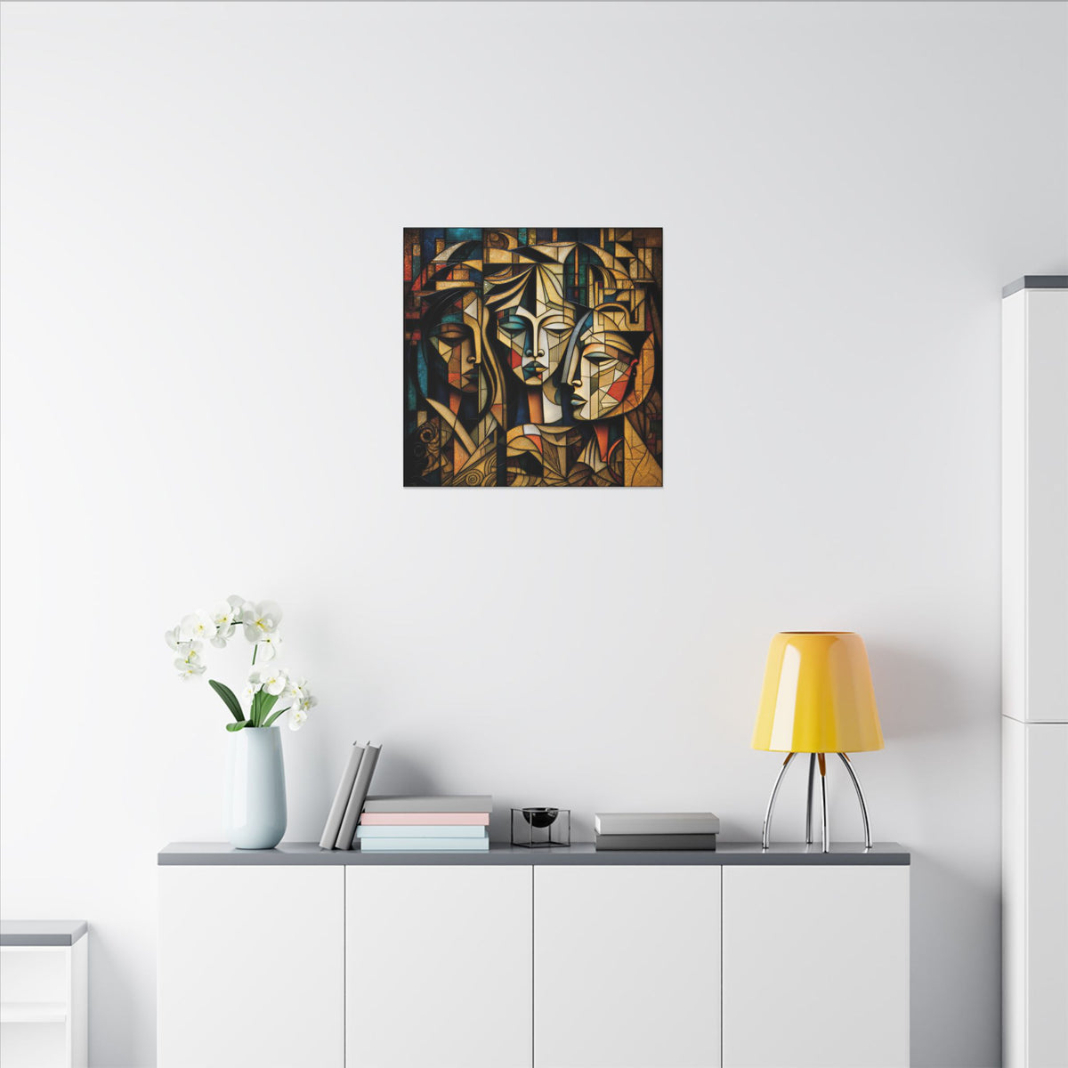 The Three Within – Cubist Triple Portrait Canvas Print