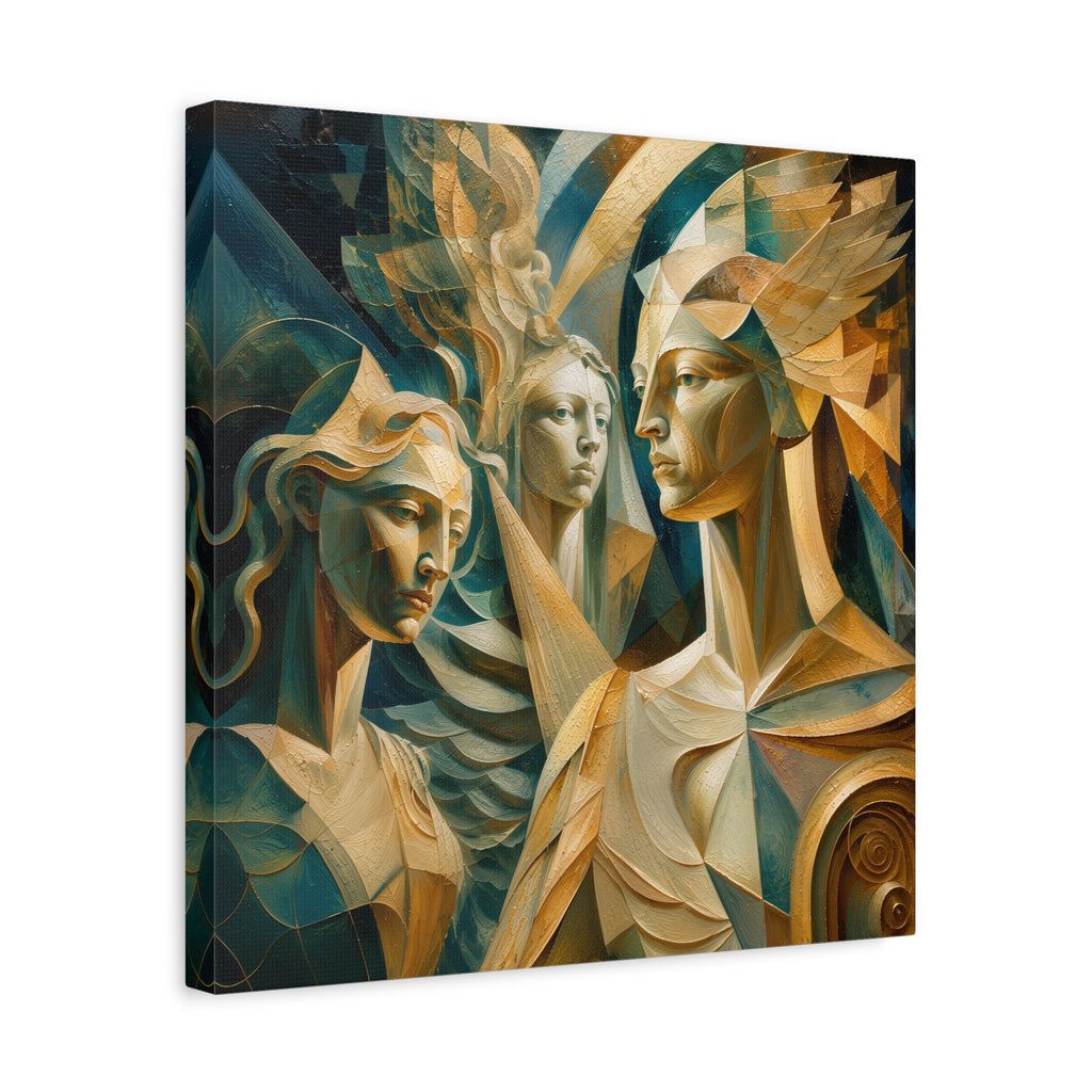 Chorus of Grace — Celestial Cubist Portrait Fine Art Print