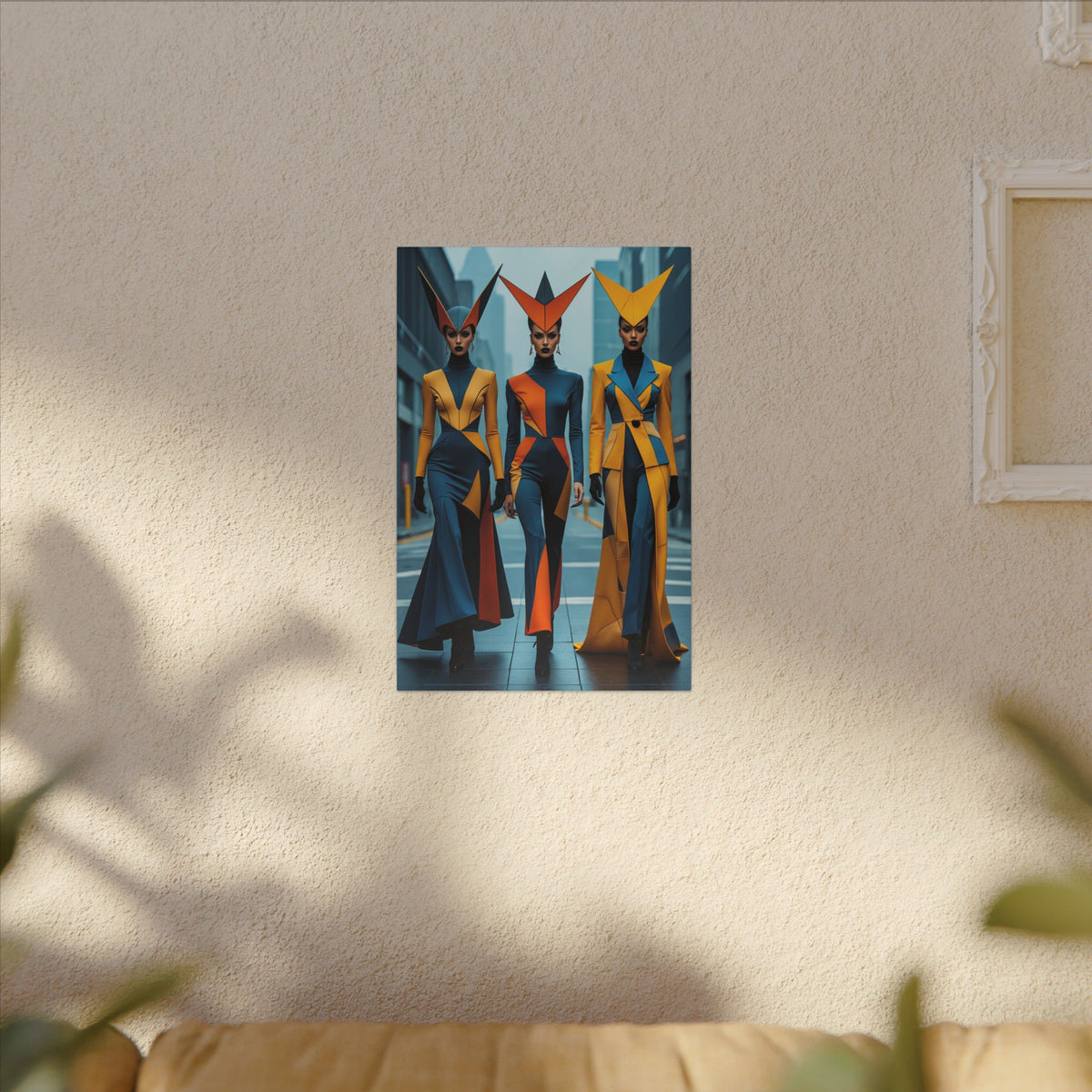 The Vanguard – Futurist Fashion Trio Canvas Print