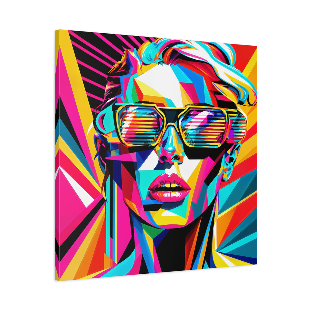 City Voltage – Neon Pop Art Portrait Canvas Print