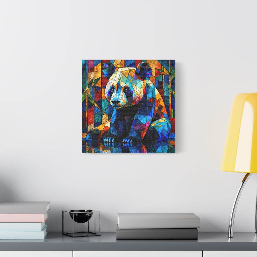 Prismatic Panda — Stained Glass Geometric Animal Wall Art