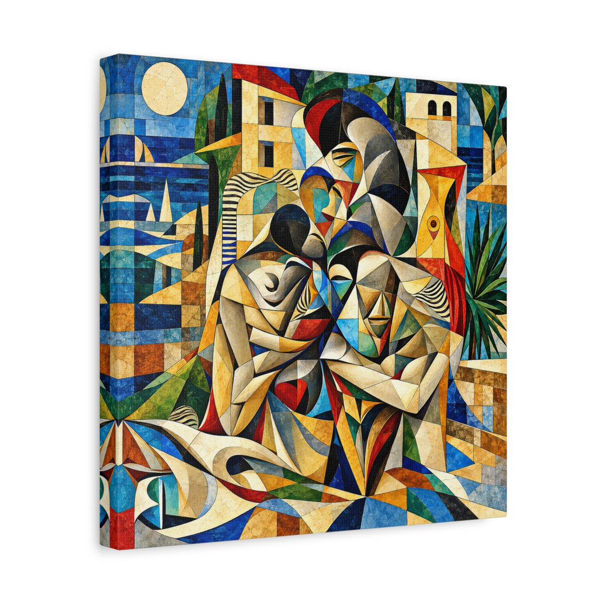 Held Between Tides — Cubist Family & Coastal Fine Art Print