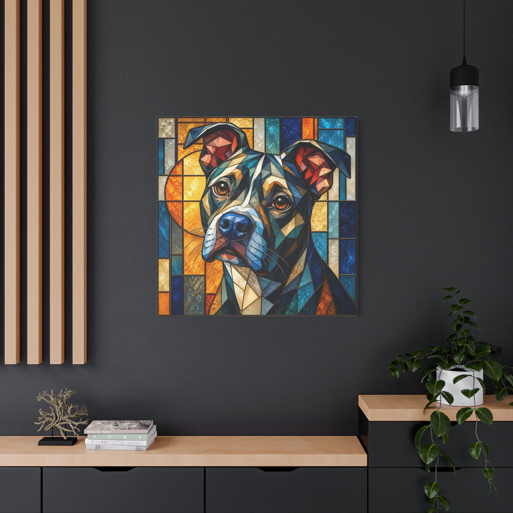 Heart of a Boxer — Stained Glass Dog Portrait Wall Art