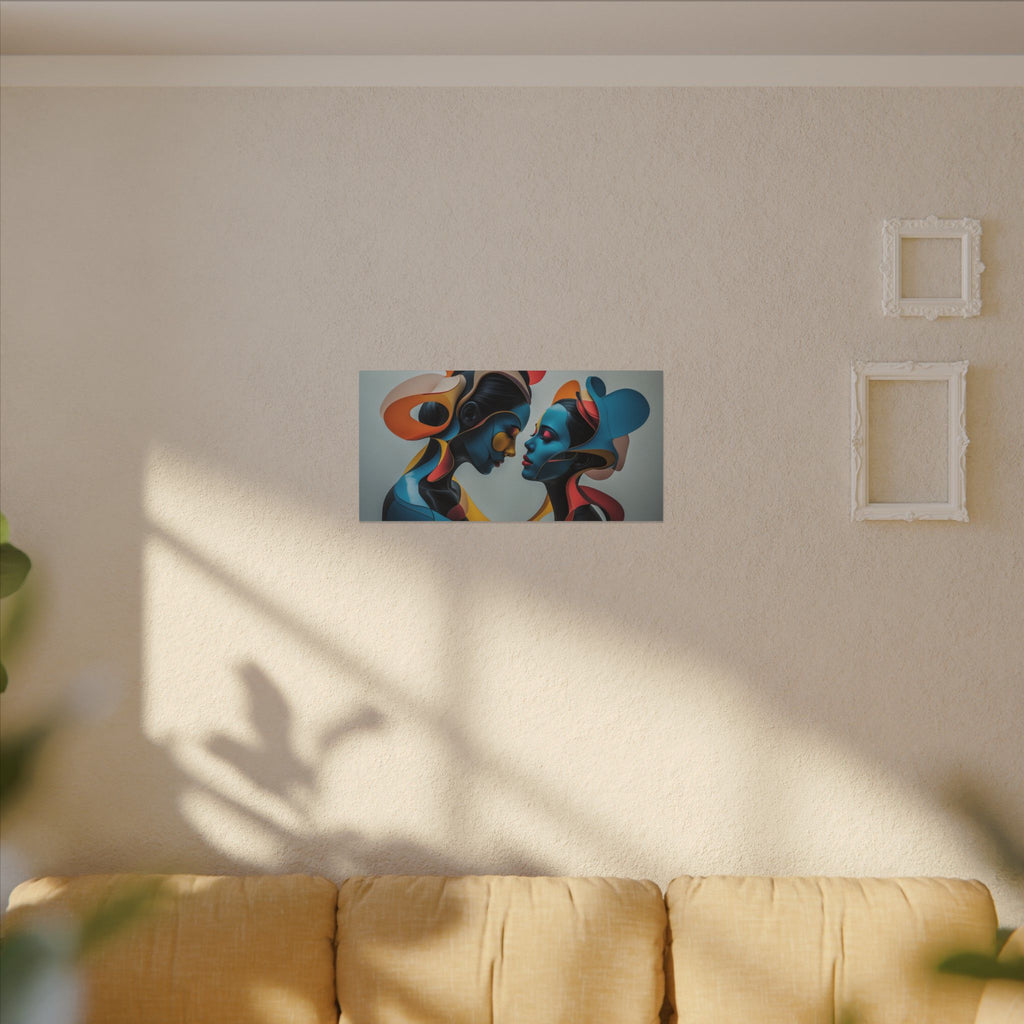 Almost Touching – Futurist Dual Portrait Canvas Print