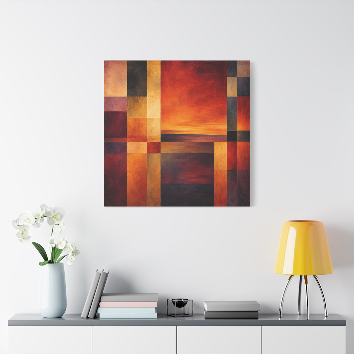 Afterglow Structure — Geometric Sunset Abstract Fine Art Print