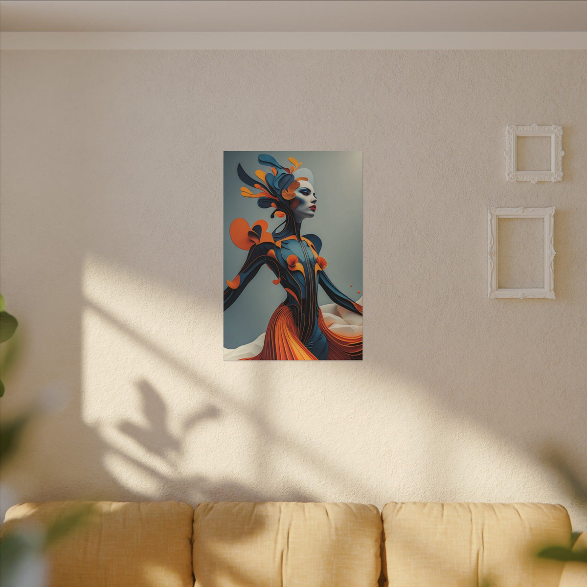 Dressed for Another World – Futuristic Fashion Portrait Canvas Print