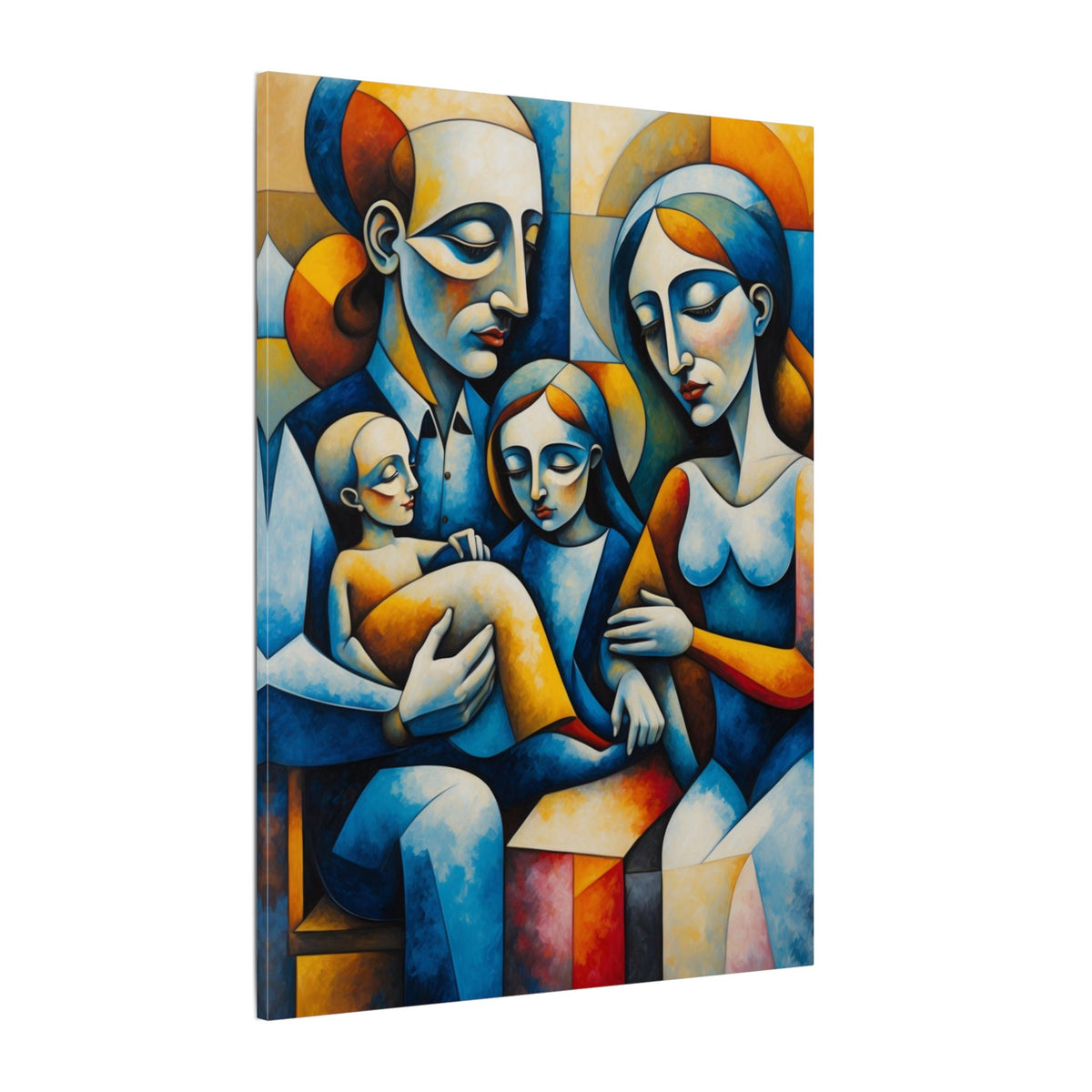 Held Together – Modern Geometric Family Portrait Canvas Print